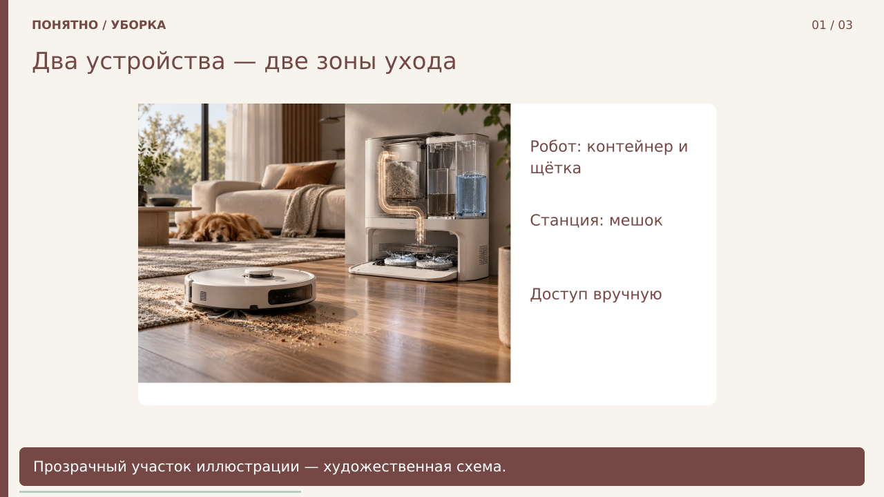 Два устройства — две зоны ухода · PNG