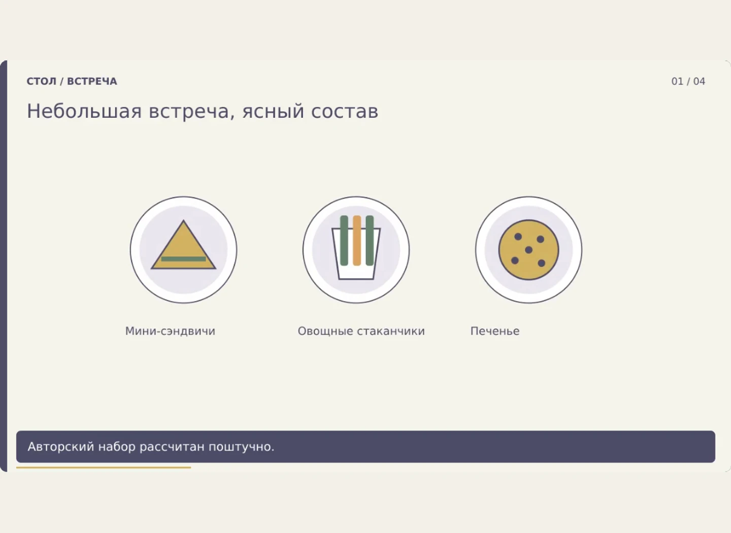 Кейтеринг на двенадцать: состав и количество — Собрать понятный набор для небольшой деловой встречи.